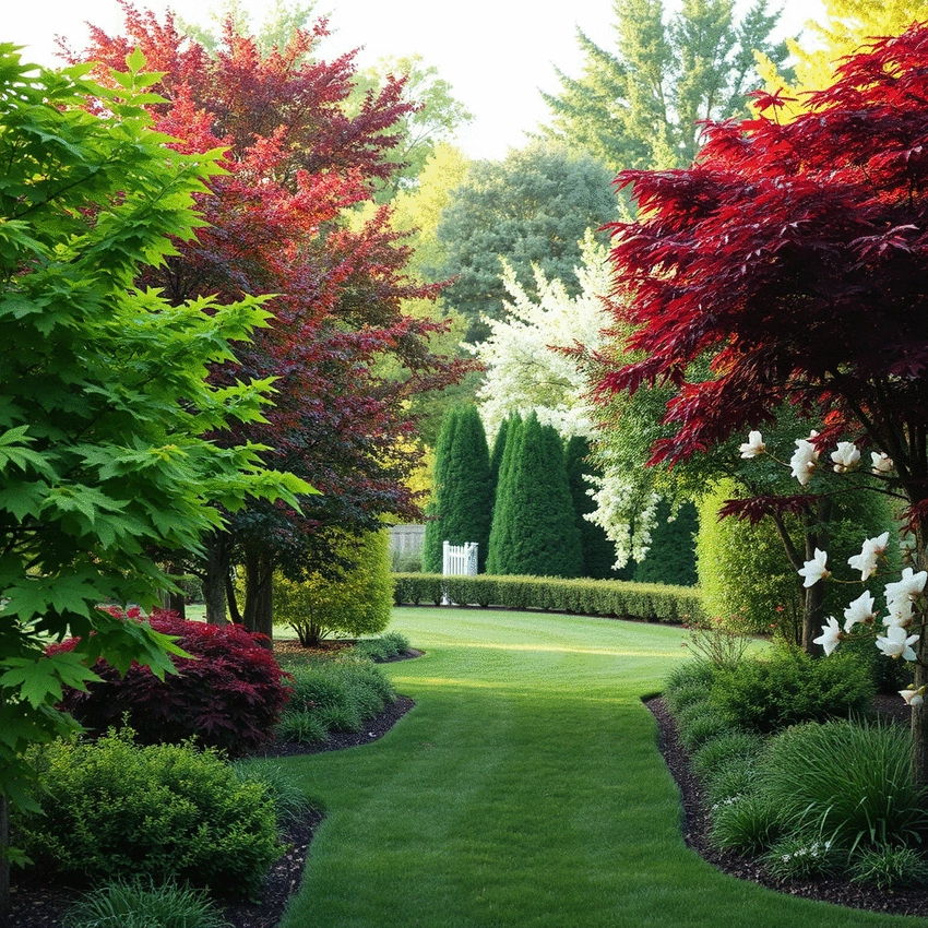 landscaping with ornamental trees for privacy