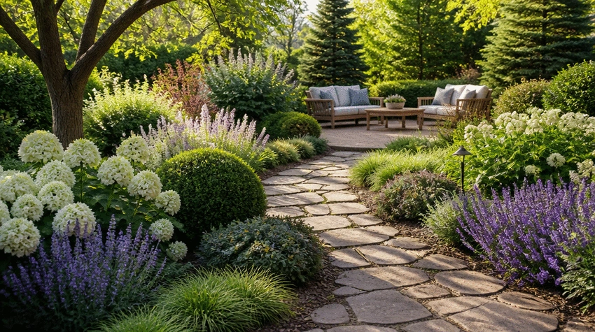Elegant Shrubs and Perennials Together