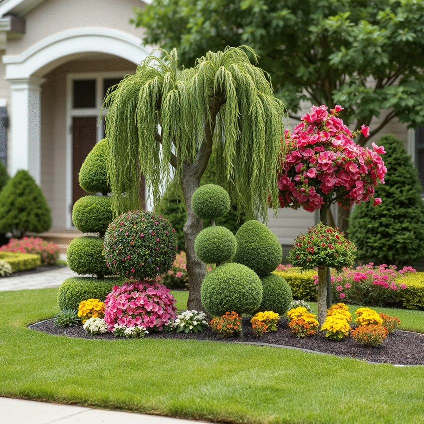 unique decorative tree ideas for front yards