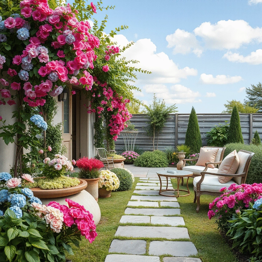 creating a cohesive color palette in outdoor spaces