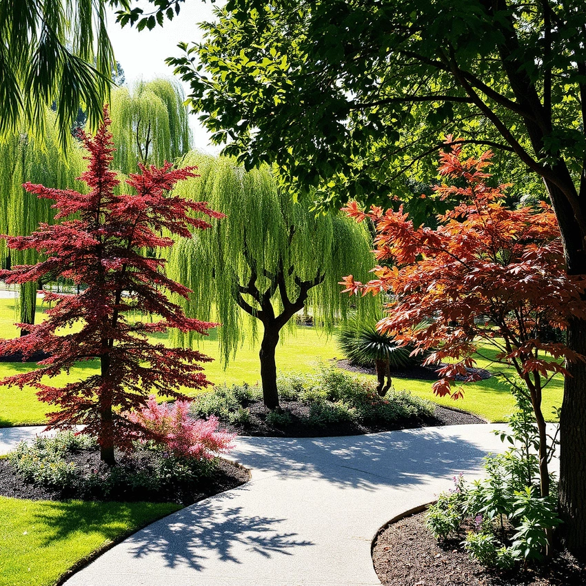 creating a focal point with ornamental tree placement